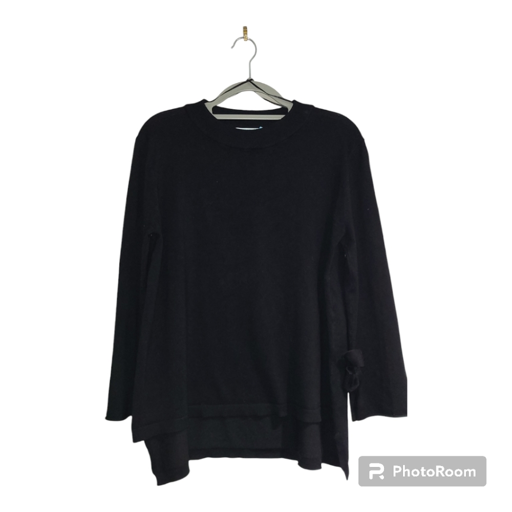 Survival black sweater with flare‎ tie sleeves lightweight soft comfortable
